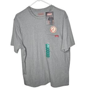 Men's Coleman Light Cool Gray Heather Pocket T-shirt Size Large NWT